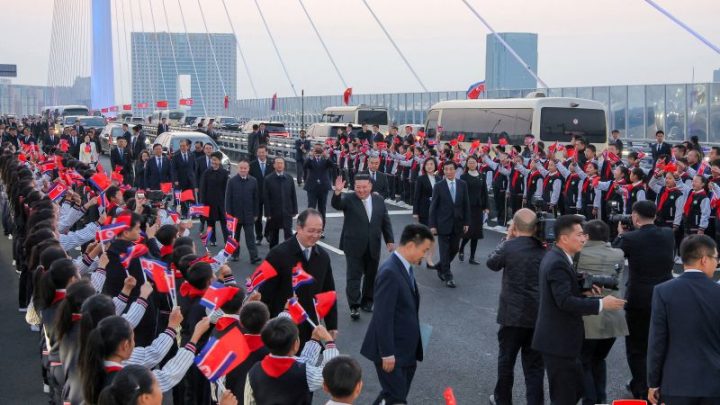 North Korea’s Kim crosses new bridge into China as trade ties warm