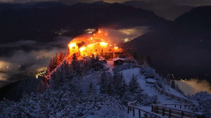 A fire devastates the Eagle’s Nest retreat built for Hitler in Germany. A suspect is detained