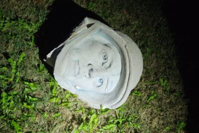 Man arrested after beheading Iwo Jima statue in Virginia with sledgehammer