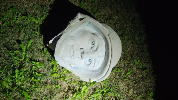 Man arrested after beheading Iwo Jima statue in Virginia with sledgehammer
