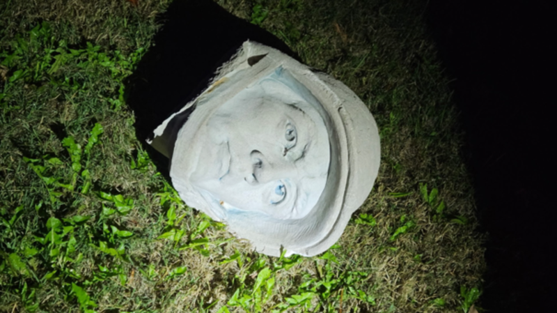 Man arrested after beheading Iwo Jima statue in Virginia with sledgehammer