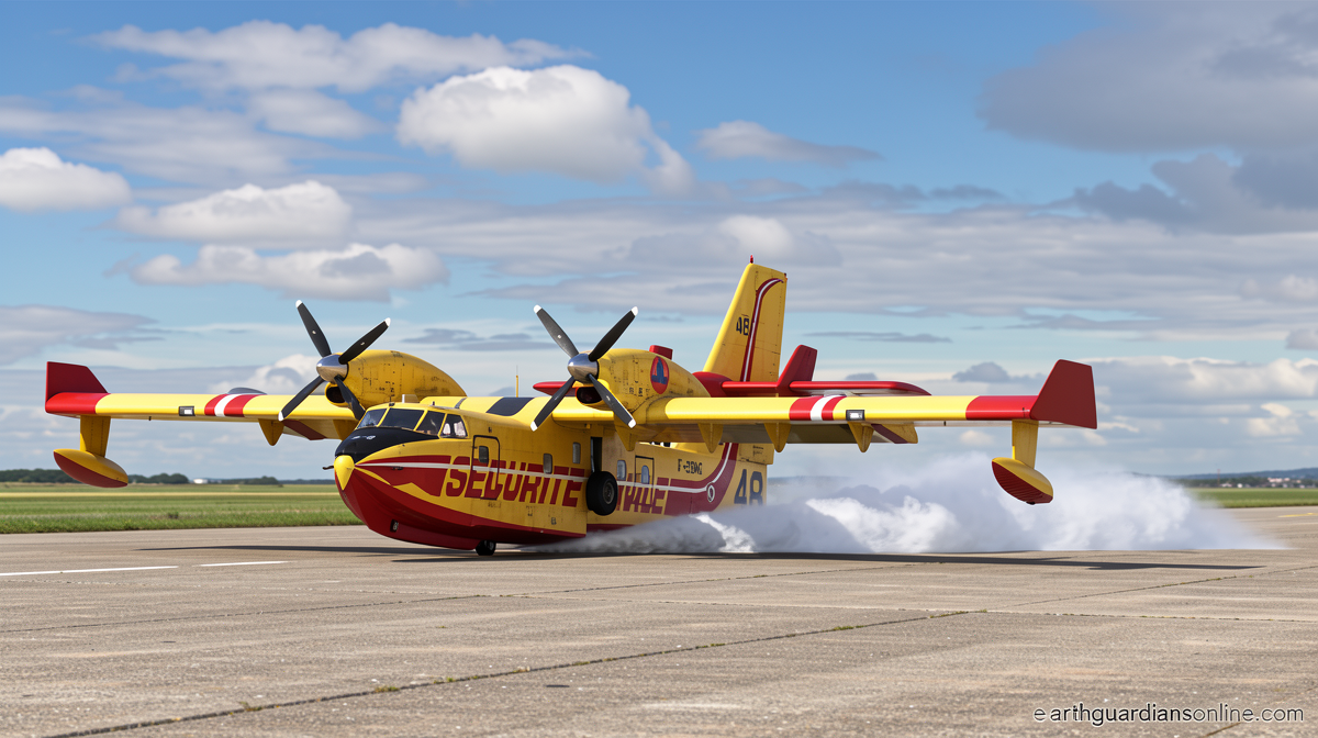 Planes scoop up water from River Seine in effort to battle wildfire near Paris