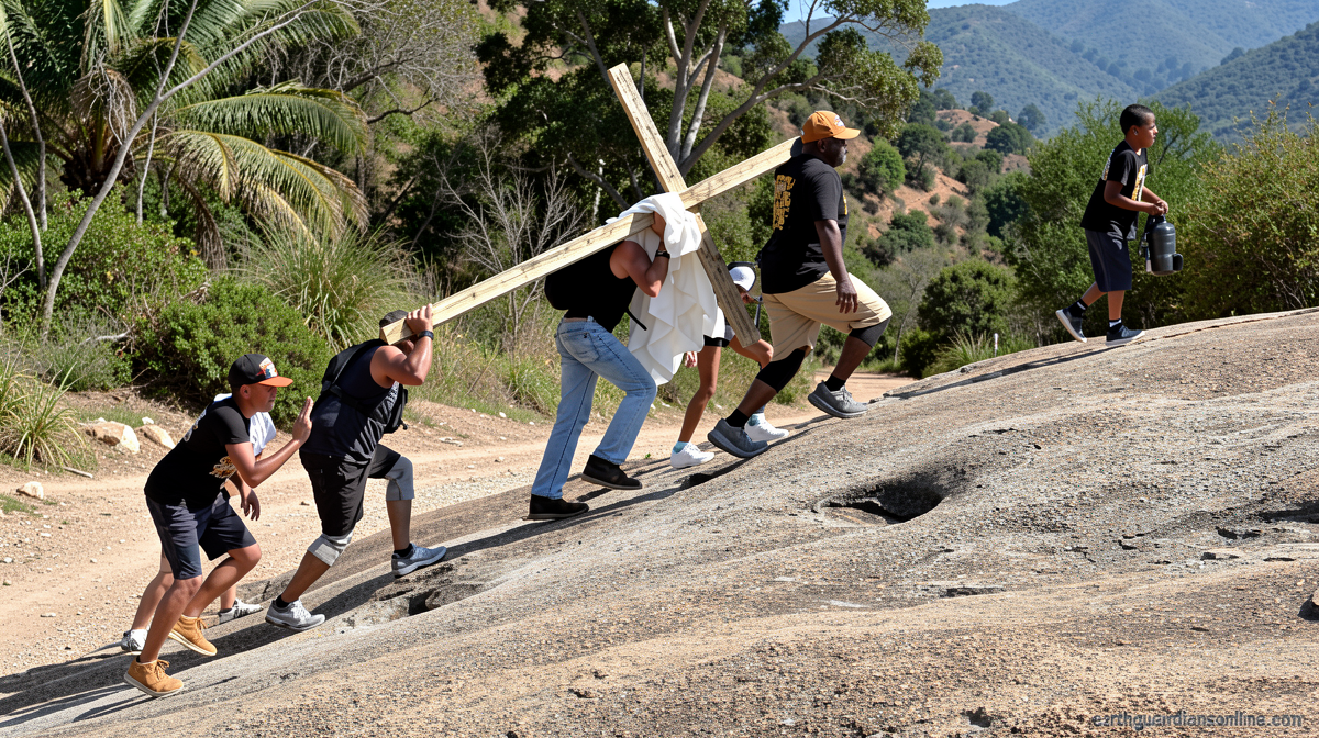What happened when a White man carrying a large wooden cross met a Black man at the nation’s largest Confederate monument