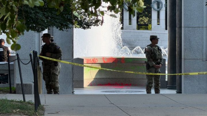Trump admin investigating graffiti and soap bubbles at World War II Memorial