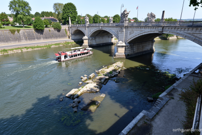 Low water in Rome’s drought-hit Tiber river exposes ancient ruins of Nero’s Bridge