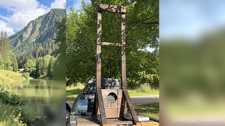 Man arrested near US Capitol after driving from California with a guillotine in his truckbed