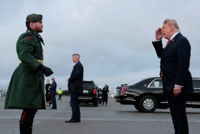 President Trump arrives in Dublin to meet Ireland’s leaders before attending golf tournament